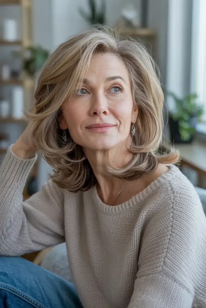 Shoulder-Length Layers With Flip Ends