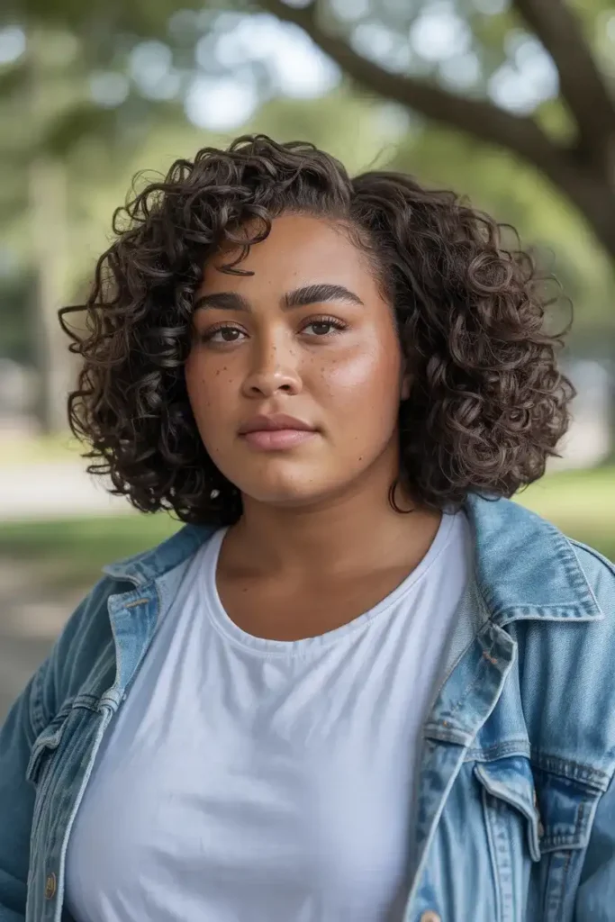 Curly Shoulder-Length Cut
