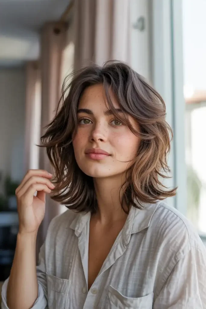 Messy Layered Mid-Length Cut