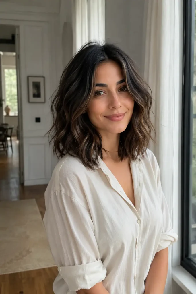 Wavy Lob Haircut
