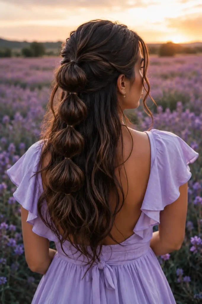 Half Up Bubble Ponytail