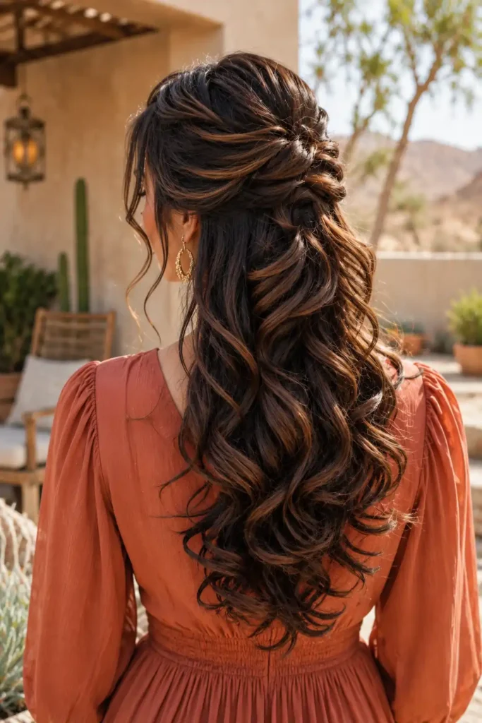 Romantic Half Up Curls