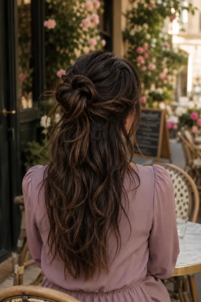 Messy Half Up Bun