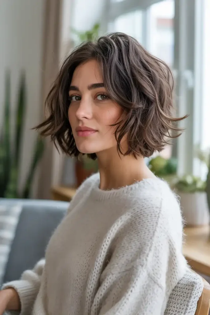 Textured Chin-Length Messy Bob