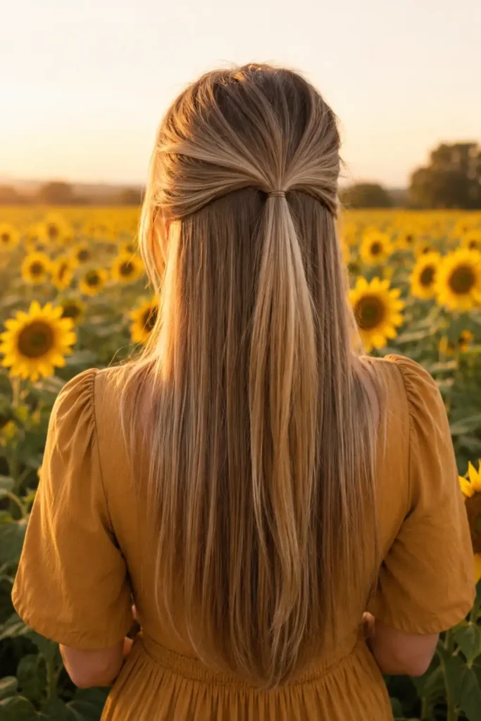 Half Up Hairstyle for Straight Hair