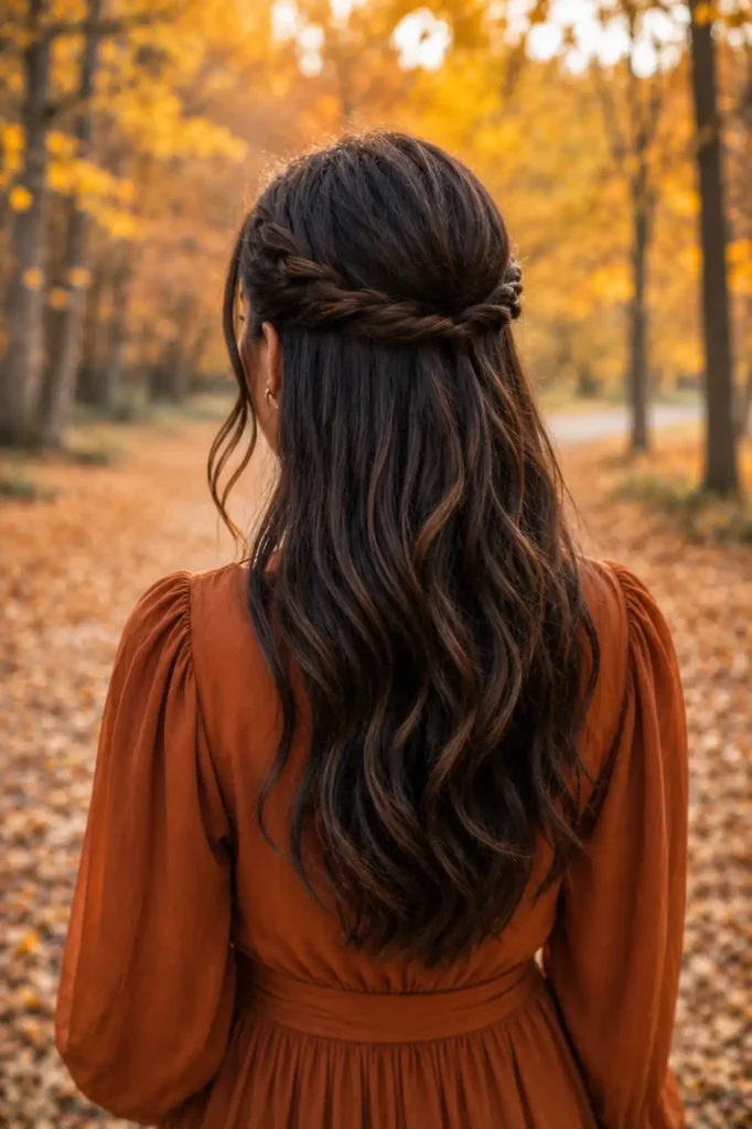 Half Up Hairstyle with Side Twists