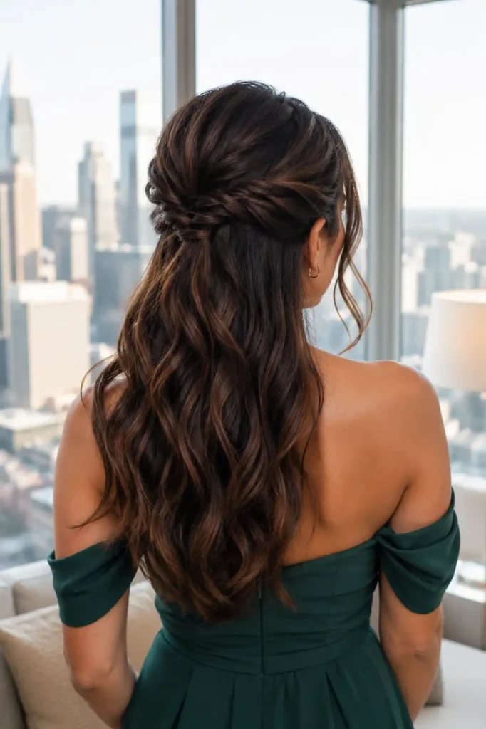 Classic Twisted Half Up Hairstyle