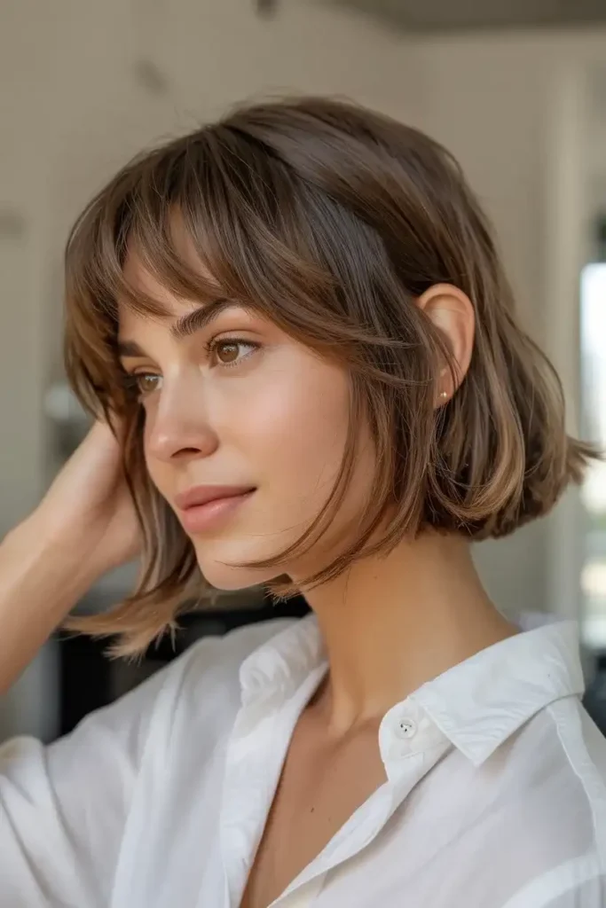 Jaw-Length Bob with Side Bangs