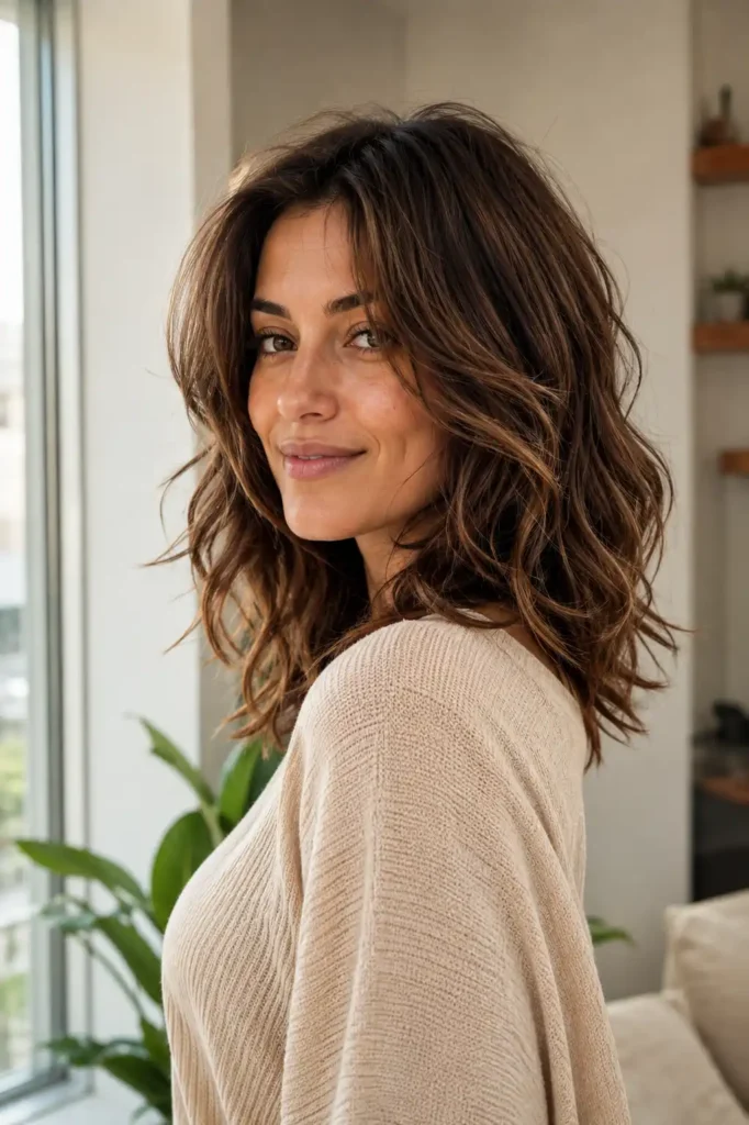 Mid-Length Shag with Natural Waves
