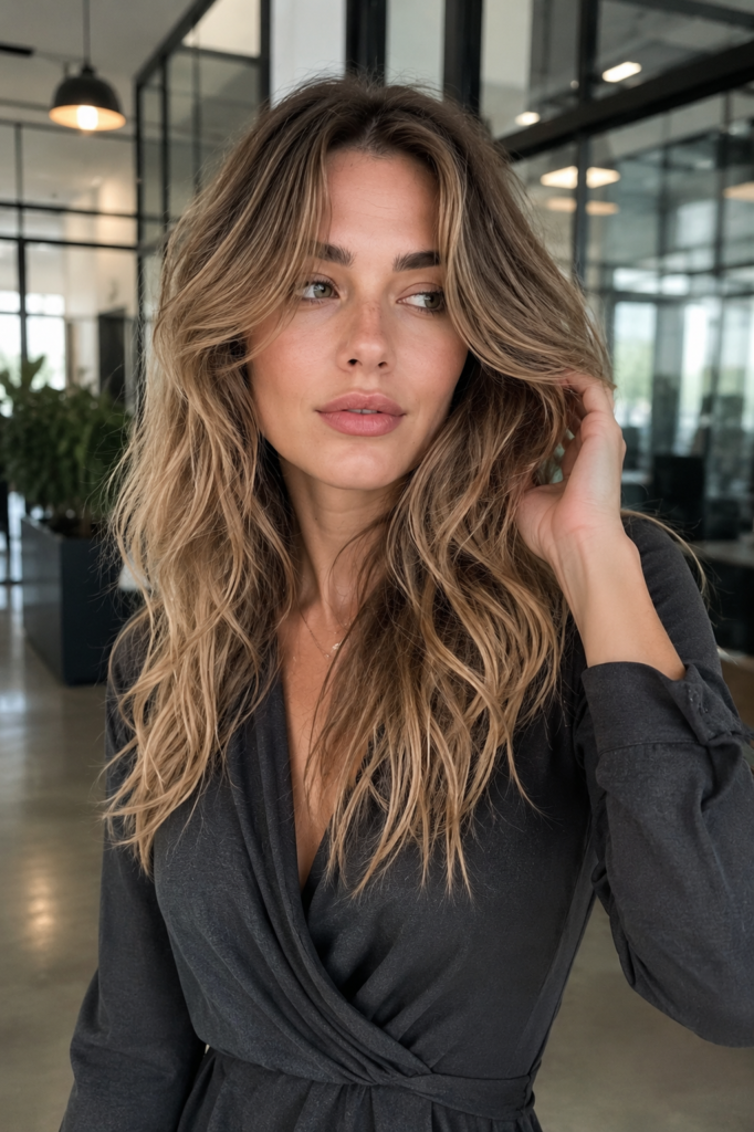 Butterfly Cut with Soft Beach Waves
