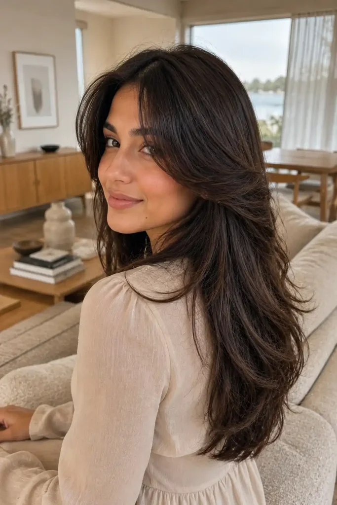 Butterfly Haircut with Long Curtain Layers