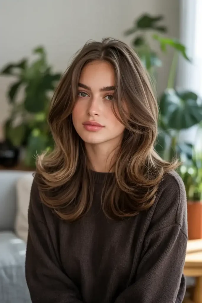 Chocolate Brown Balayage with Dimension