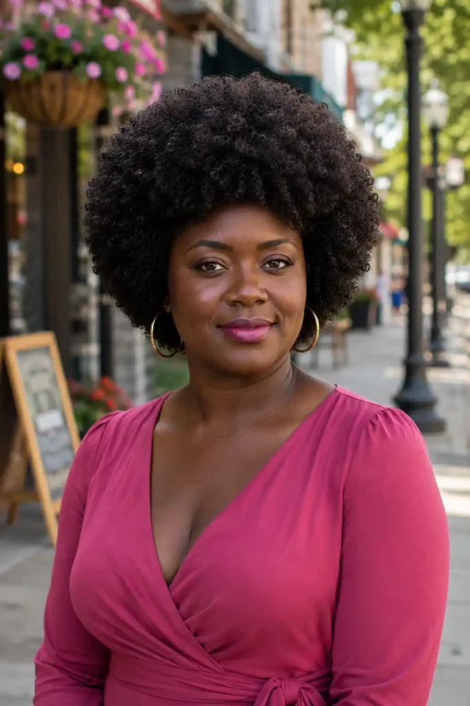 Rounded Natural Afro