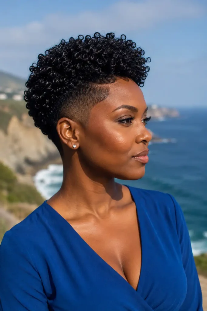 Temple Fade with Curls