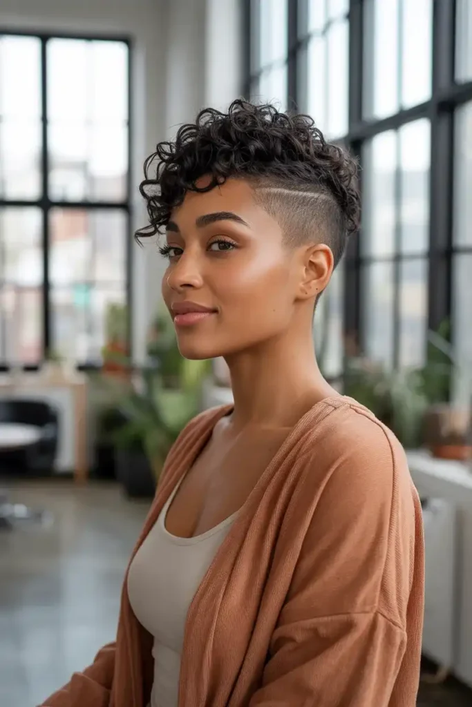 Curly Pixie with Undercut