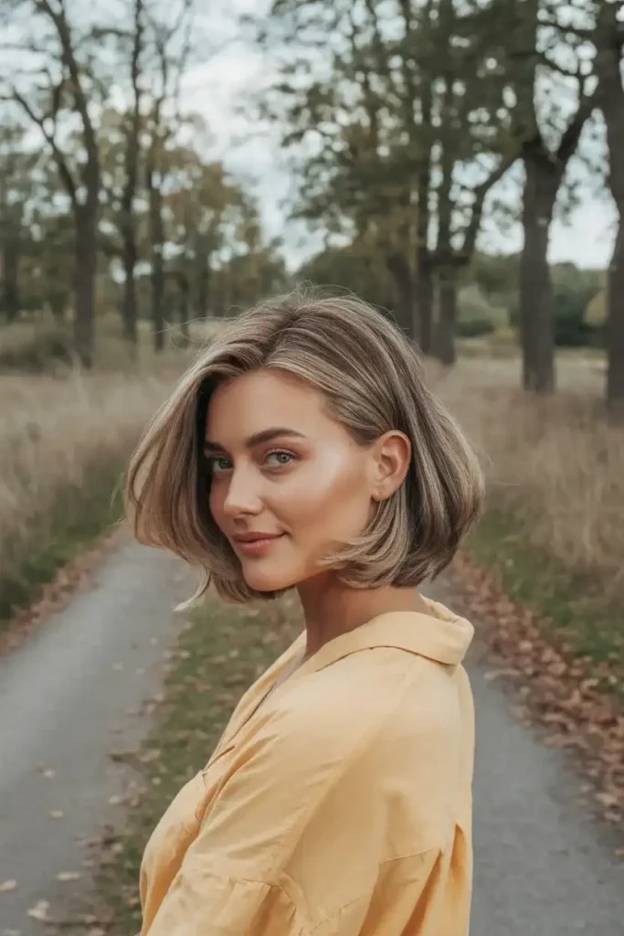 Layered Bob for Round Faces