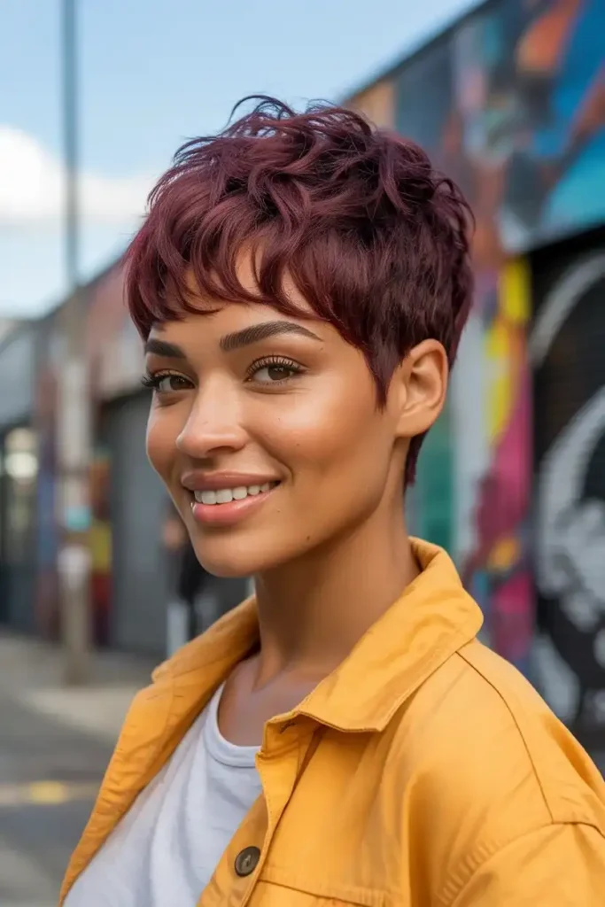 Pixie with Bold Hair Color