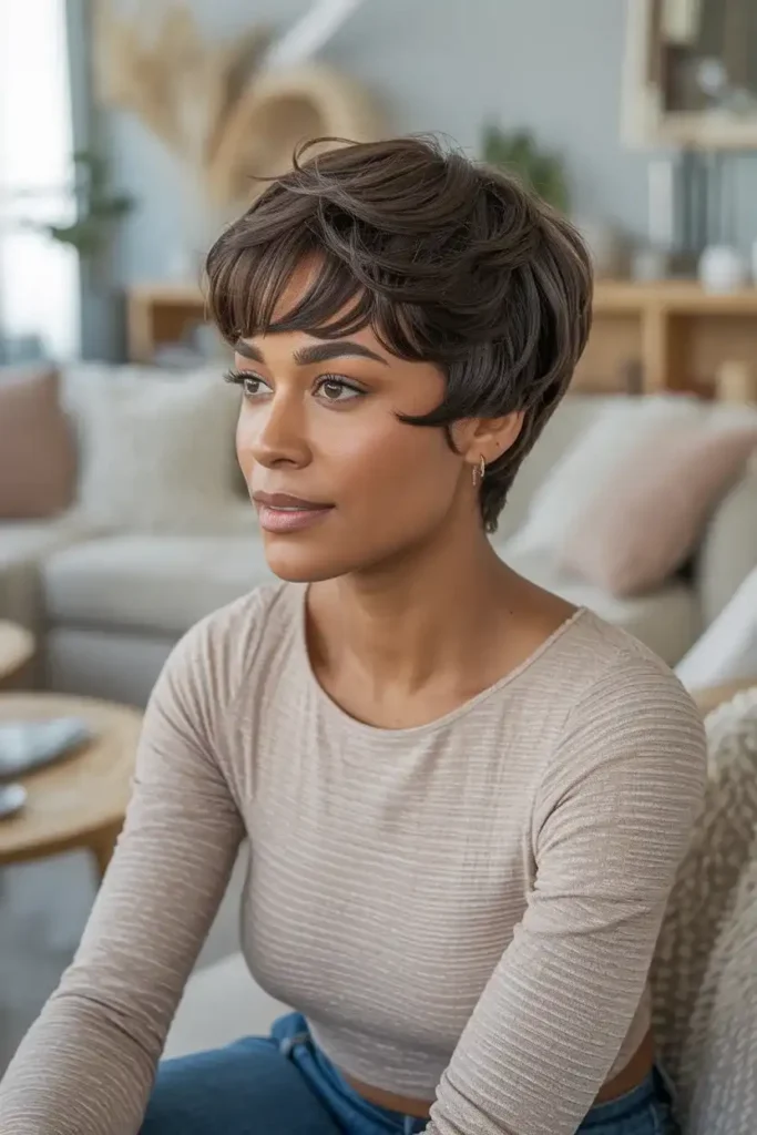 Layered Pixie for Thick Hair