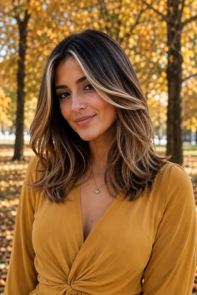 Caramel Balayage with Money Piece