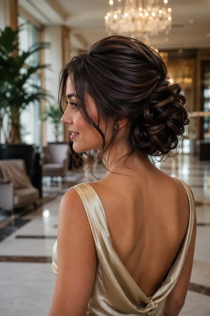 Low Textured Loose Updo