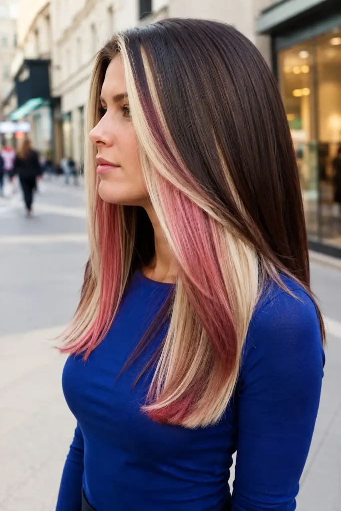 Bold Three-Color Hair Statement