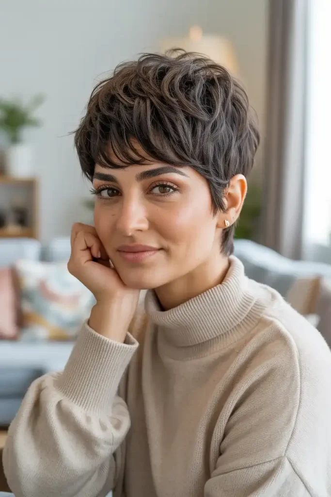Layered Shag Pixie for Thick Hair