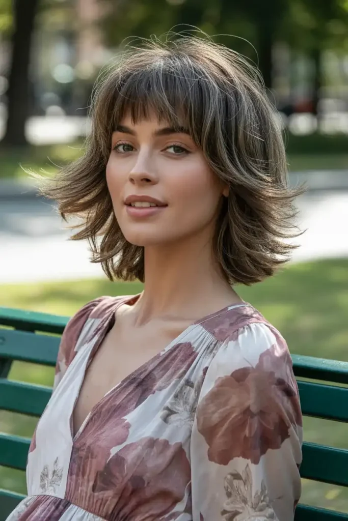 Tousled Shag with Side Bangs