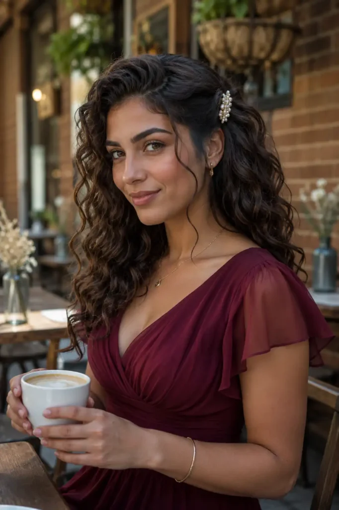 Natural Beach Curls with Delicate Hair Comb