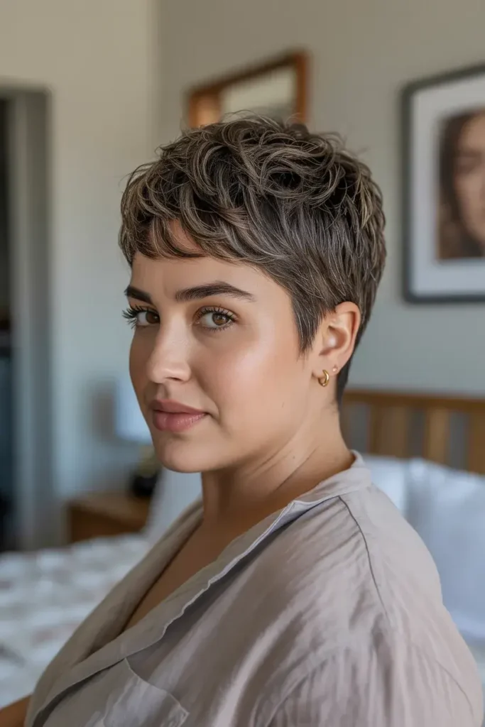 Textured Pixie for Thick Hair