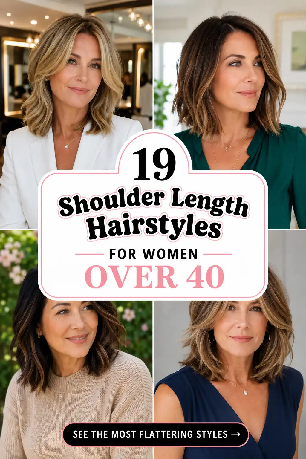 Shoulder Length Hairstyles for Women Over 40