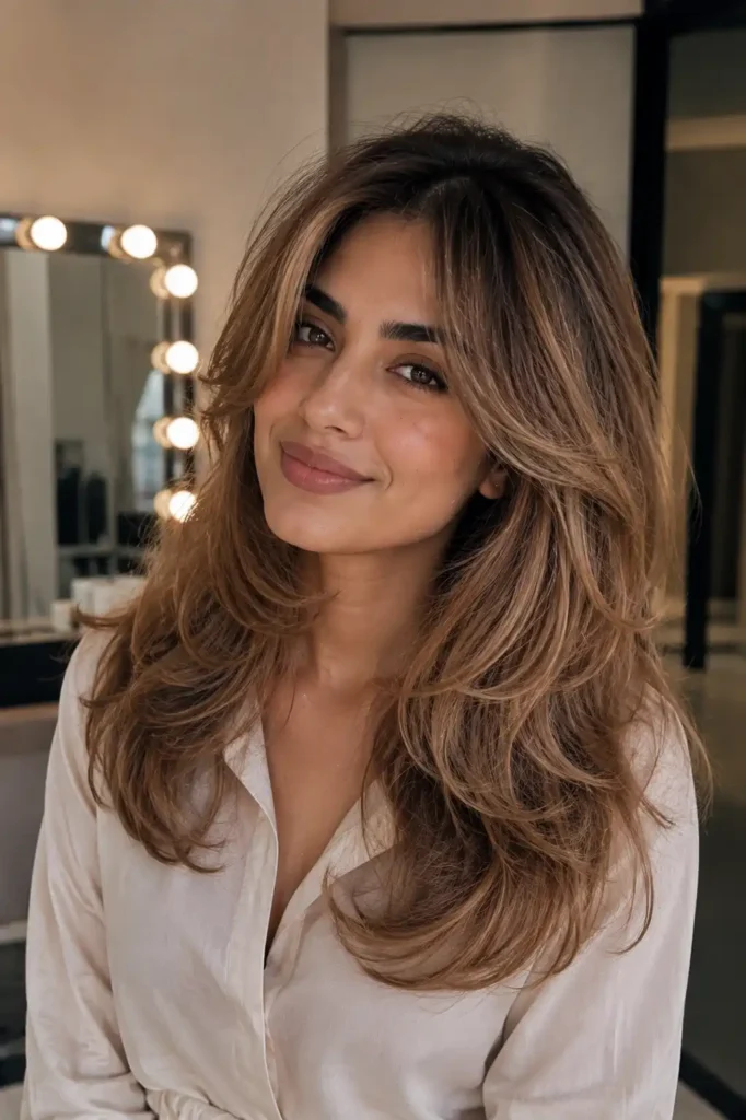 Voluminous Curtain Bang Blowout