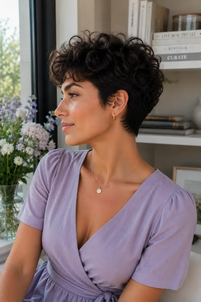 Tapered Curly Pixie