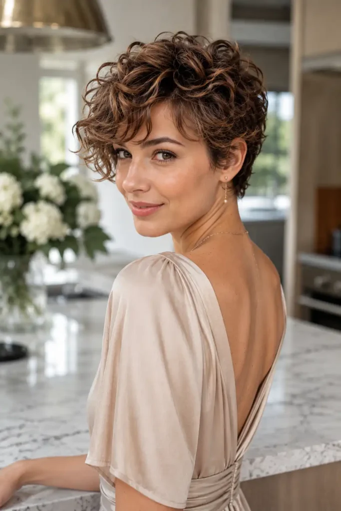 Curly Pixie for Fine Hair