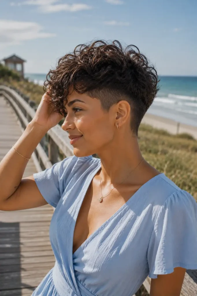 Curly Pixie with Undercut