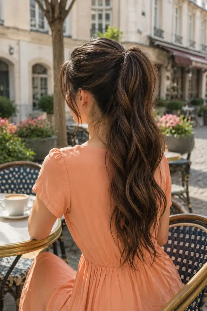 High Ponytail with Loose Waves