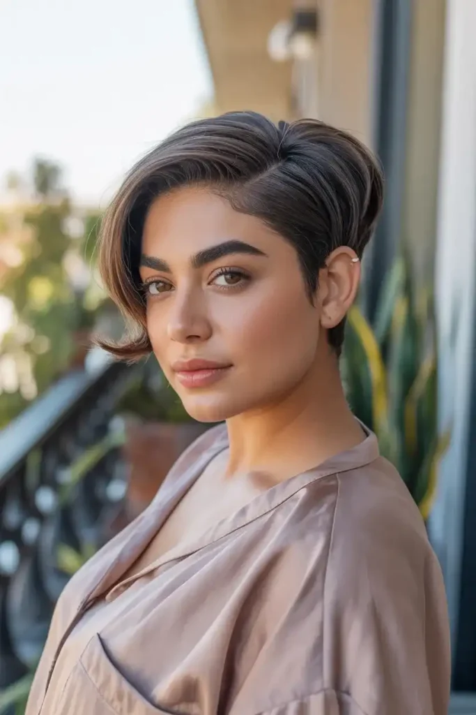 Side-Parted Pixie for Classic Elegance