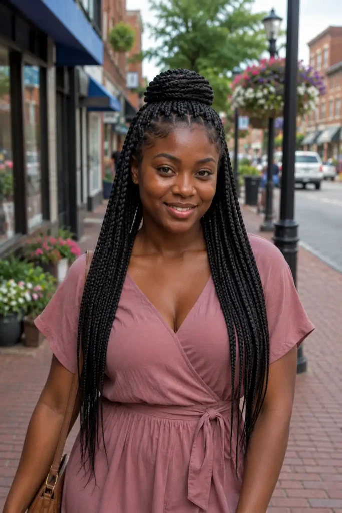 Half-Up Half-Down Box Braids