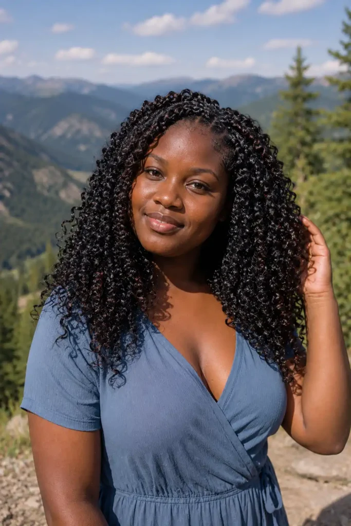 Crochet Braids with Curly Texture