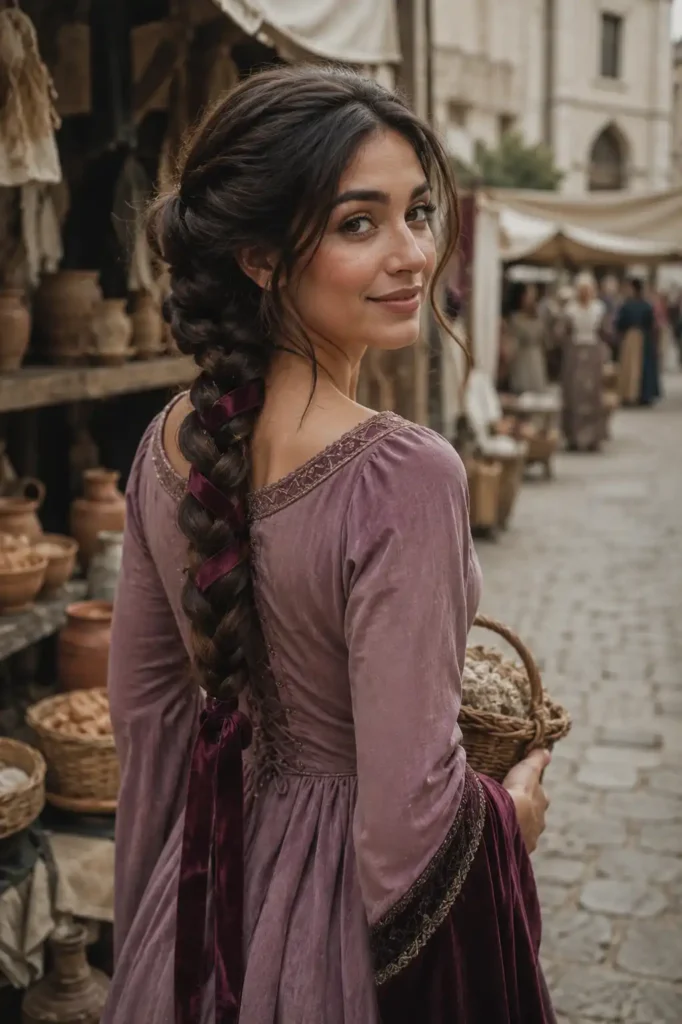 Fishtail Side Braid with Velvet Ribbon