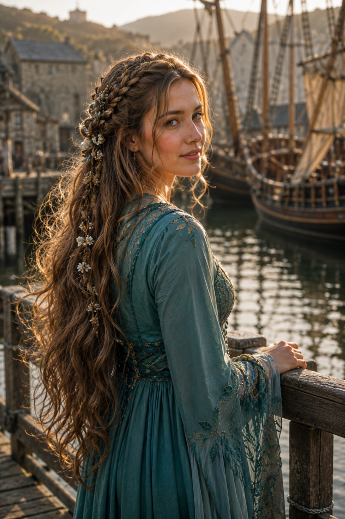 Braided Half-Up Woodland Maiden Style