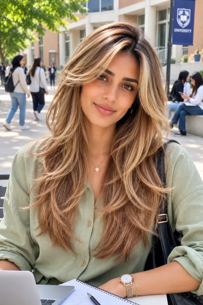 Blonde Calico Hair With Caramel Dimension