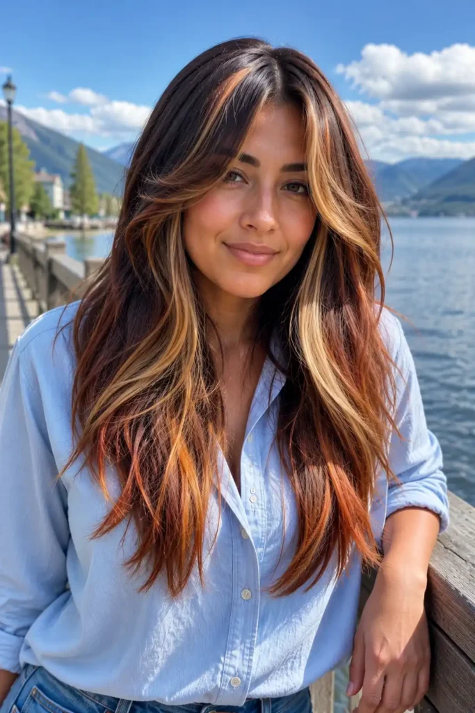 Calico Hair With Curtain Bangs