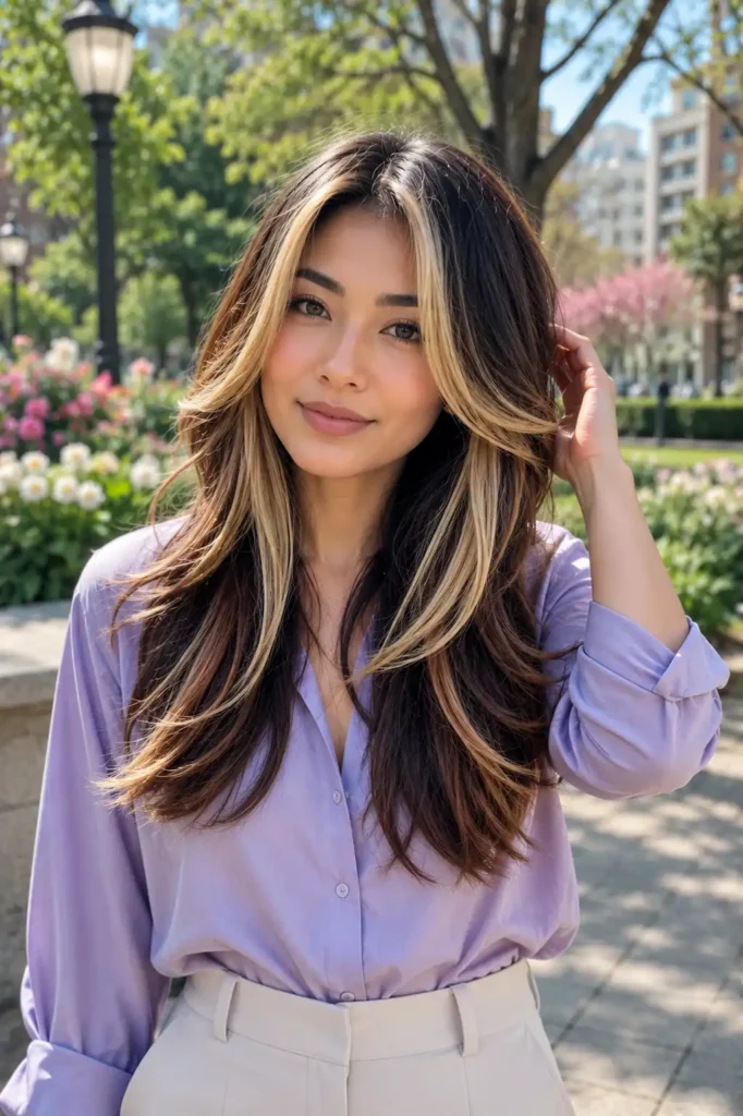Calico Hair With Bold Blonde Streaks