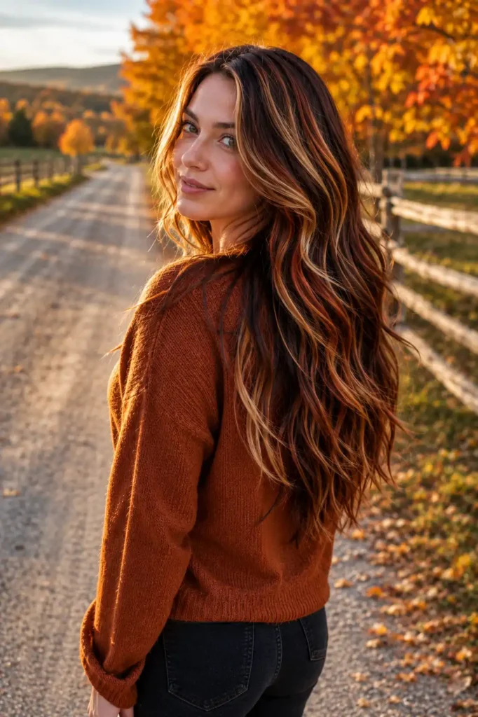 Calico Hair on Long Layers