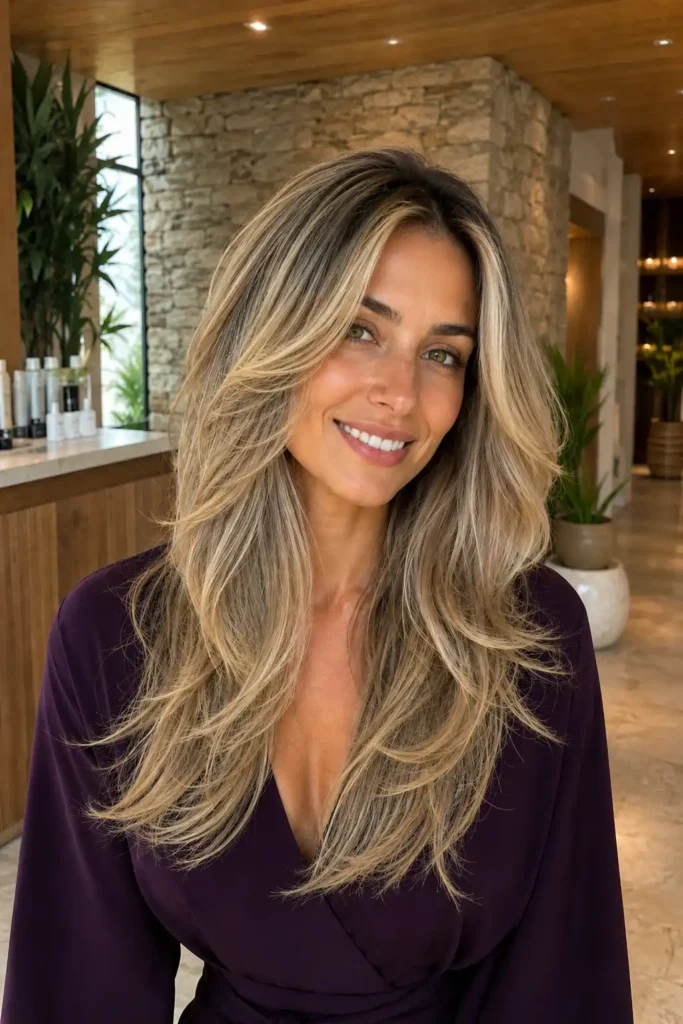 Ash Blonde with Textured Long Layers