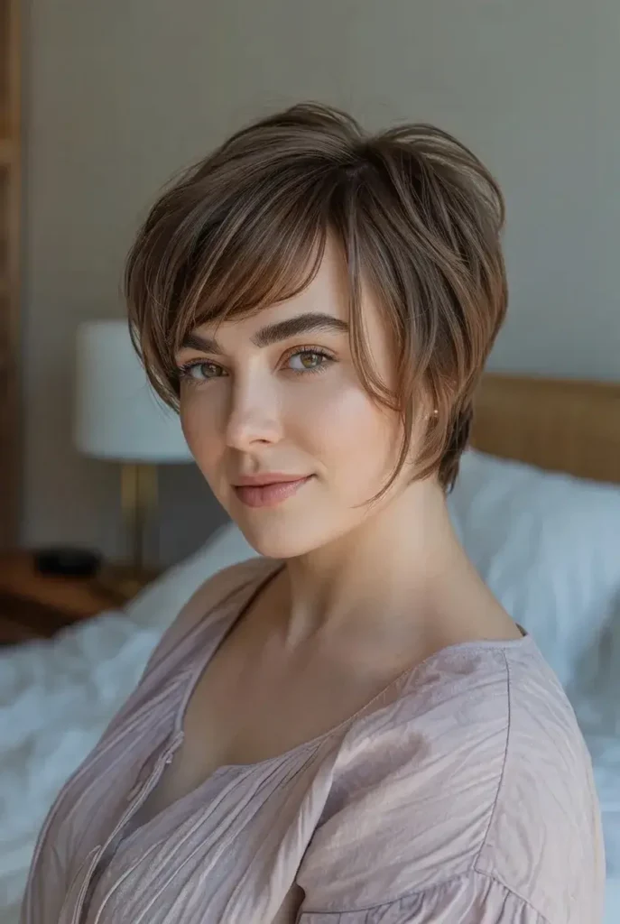 Pixie with Long Side-Swept Bangs