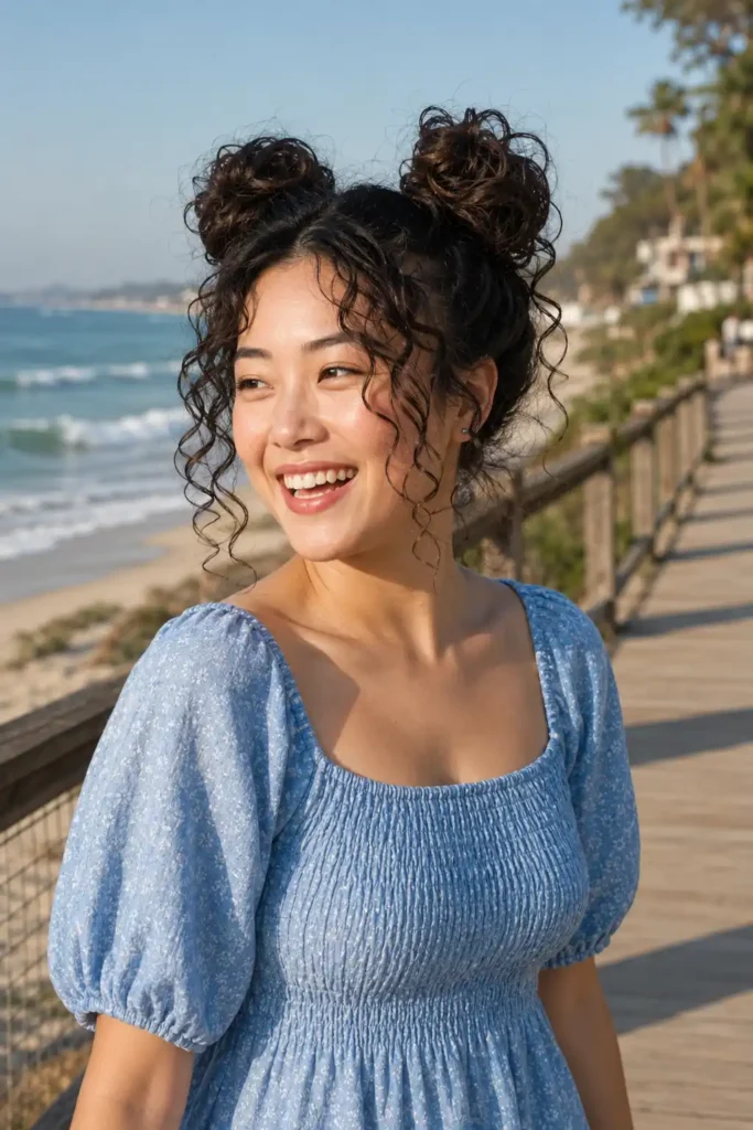 Curly Space Buns