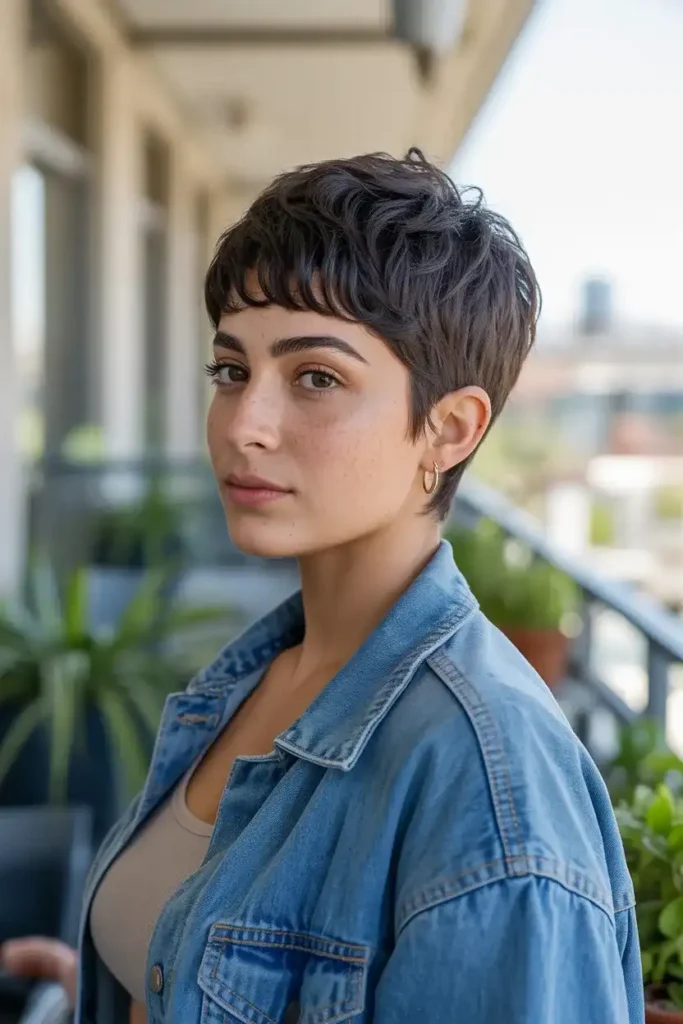 Short Shaggy Pixie for Round Faces