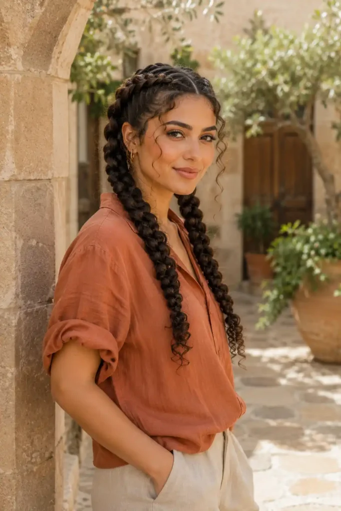 Double Dutch Braids for Curly Hair