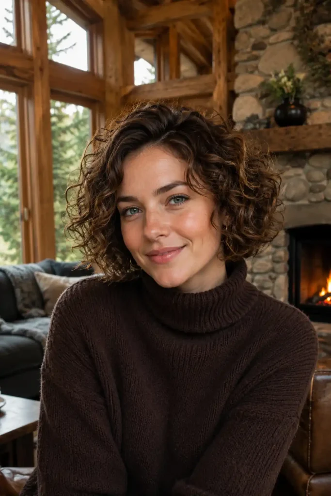 Curly Bob with Natural Volume